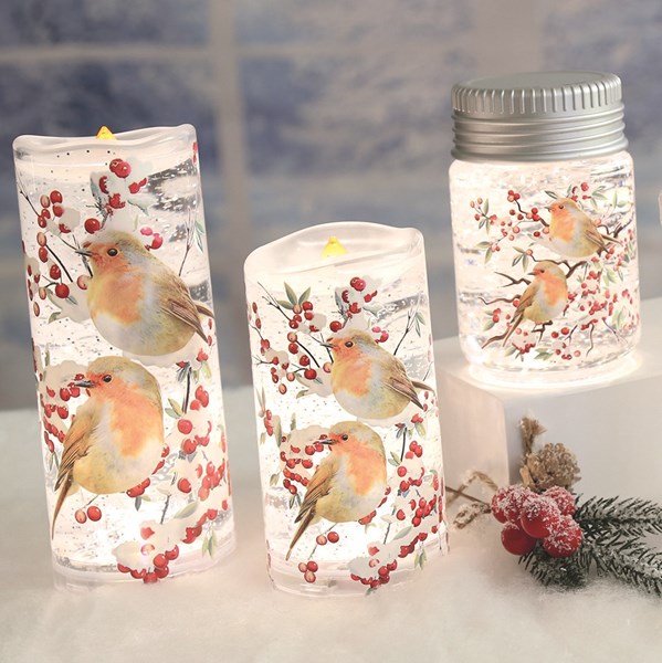 LED Robin Jar Spinner 14cm LED Robin Jar Spinner 14cm