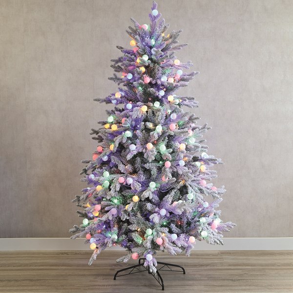 Pre Lit (330L) 180cm Pastel and White Mix Light Bauble Tree Pre Lit (330L) 180cm Pastel and White Mix Light Bauble Tree