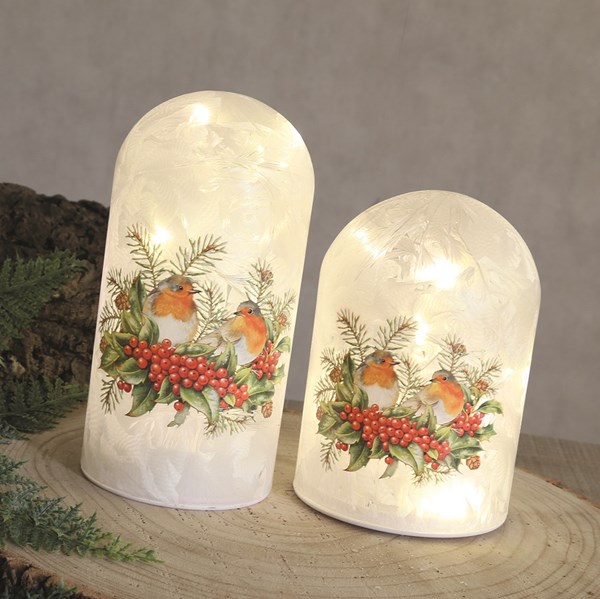 LED Robin Dome Decoration 17.5cm LED Robin Dome Decoration 17.5cm