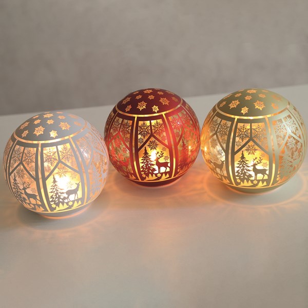 LED Glass Ball 15cm 3 Assorted LED Glass Ball 15cm 3 Assorted