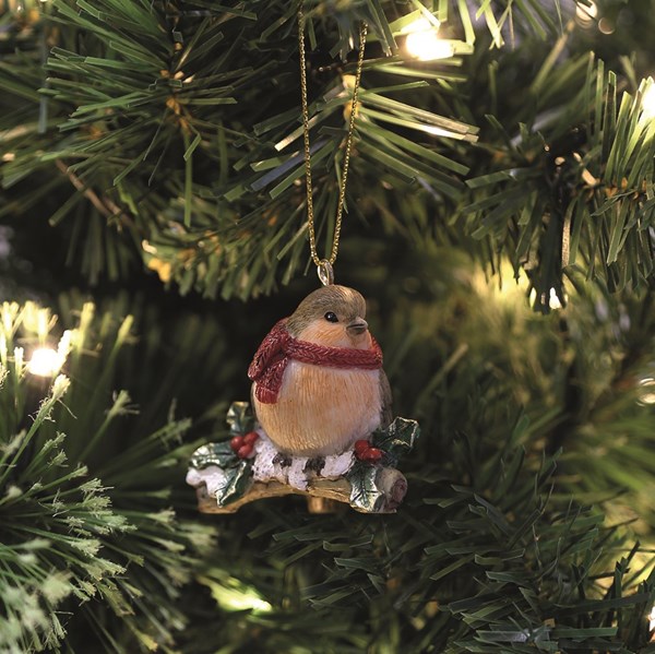 Robin Hanging Tree Decoration 5cm 3 Assorted
