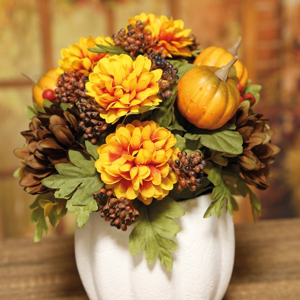 Autumn Floral Ceramic Vase 27cm