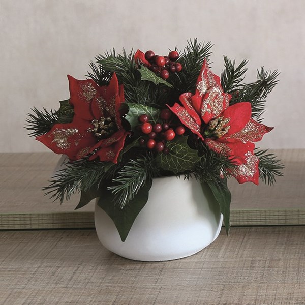 Poinsettia Floral Pot 22cm