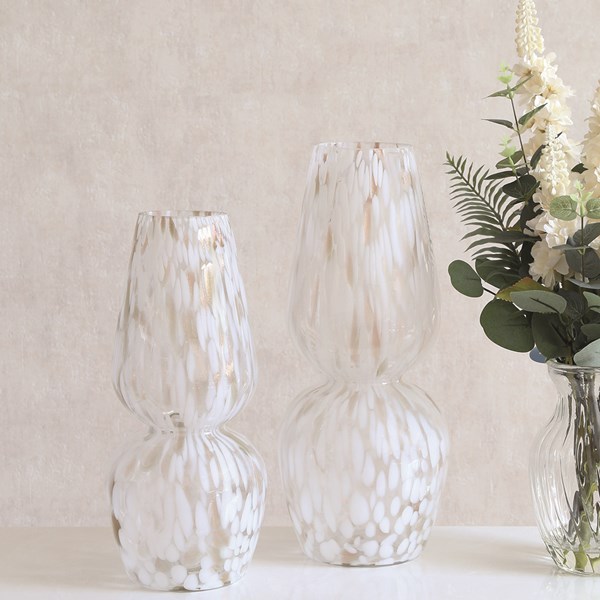 White Mottle Vase 34cm White Mottle Vase 34cm
