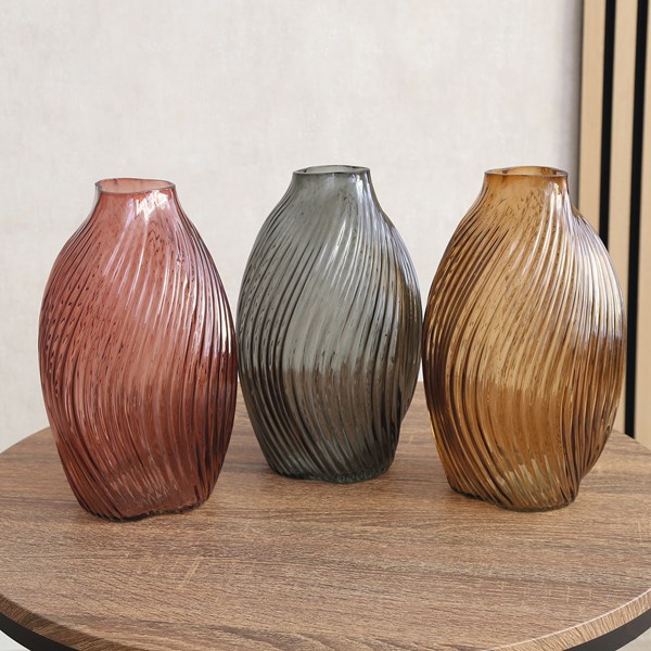 Amber Swirl Vase 26cm