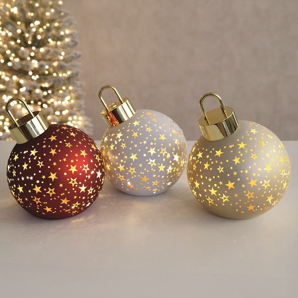 LED Bauble Decoration White 15cm LED Bauble Decoration White 15cm