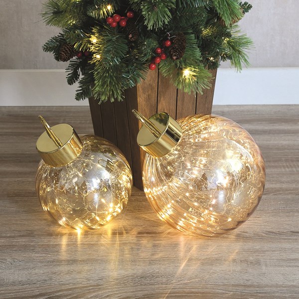LED Bauble Decoration Gold 20cm