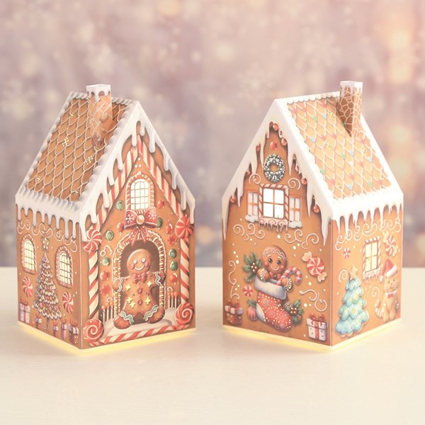 LED Gingerbread House 21cm 2 Assorted LED Gingerbread House 21cm 2 Assorted
