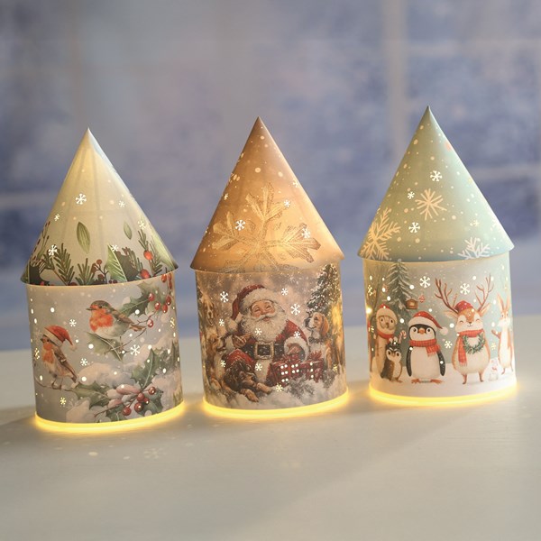 LED Light Up House 21cm 3 Assorted LED Light Up House 21cm 3 Assorted