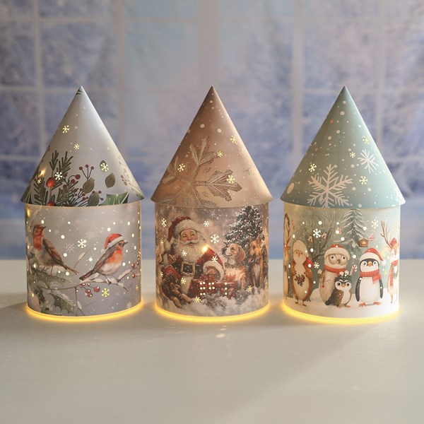 LED Light Up House 27cm 3 Assorted LED Light Up House 27cm 3 Assorted