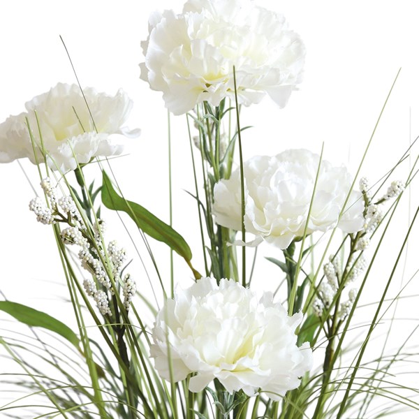 White Carnation Grass Floral Bundle 45cm White Carnation Grass Floral Bundle 45cm