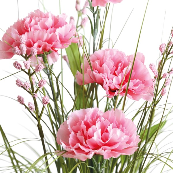 Pink Carnation Grass Floral Bundle 45cm