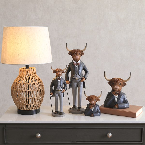 Standing Highland Cow in Suit 29cm Standing Highland Cow in Suit 29cm