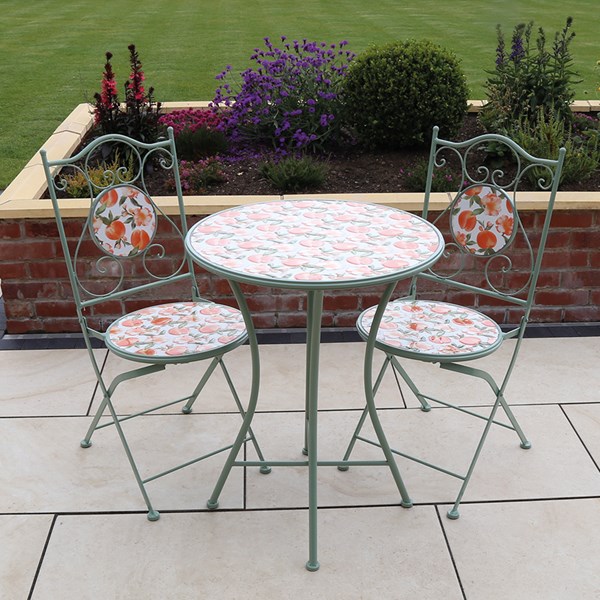 Arpino Bistro Set - Peach Design 60x75cm Arpino Bistro Set - Peach Design 60x75cm