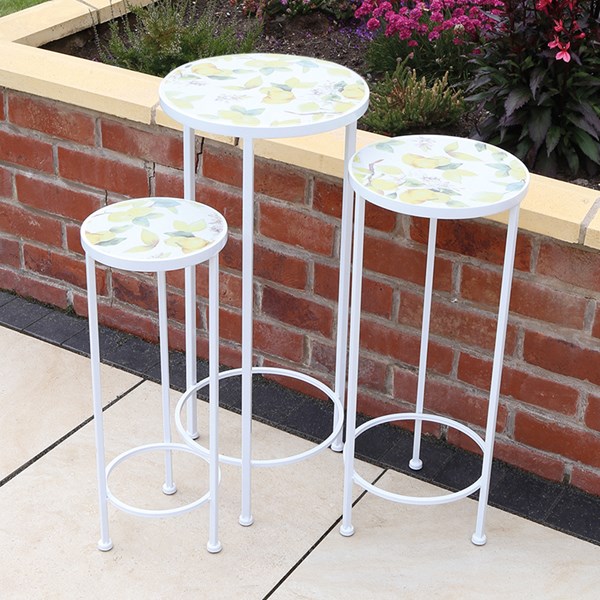 Letino Set of 3 Plant Stands – Lemon Design 65cm/60cm/50cm Letino Set of 3 Plant Stands – Lemon Design 65cm/60cm/50cm