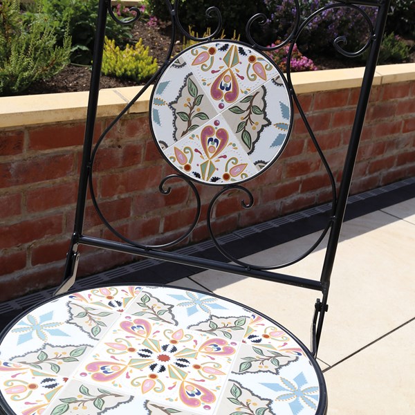 Tavenna 4 Seater Bistro Dining Set – Leaf Floral Design 90x75cm