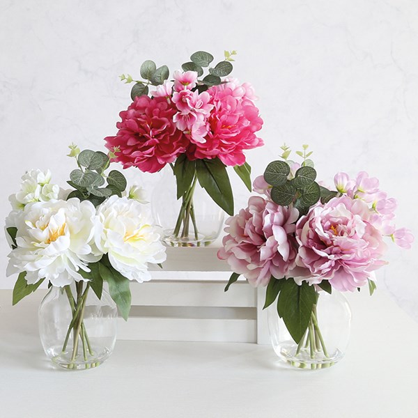 Peony Vase 20x23cm 3 Assorted Peony Vase 20x23cm 3 Assorted