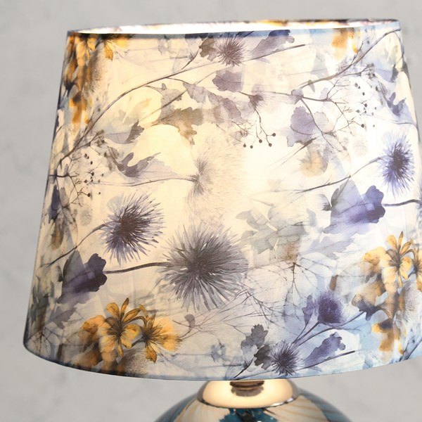 Blue Floral Table Lamp 47cm