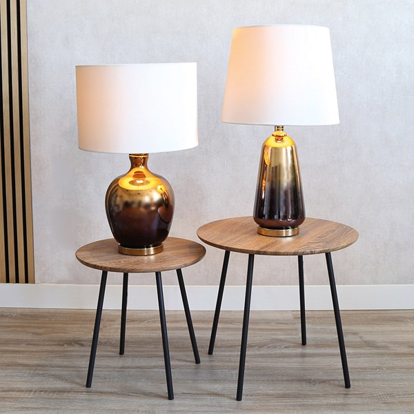Glass Table Lamp Copper 63cm