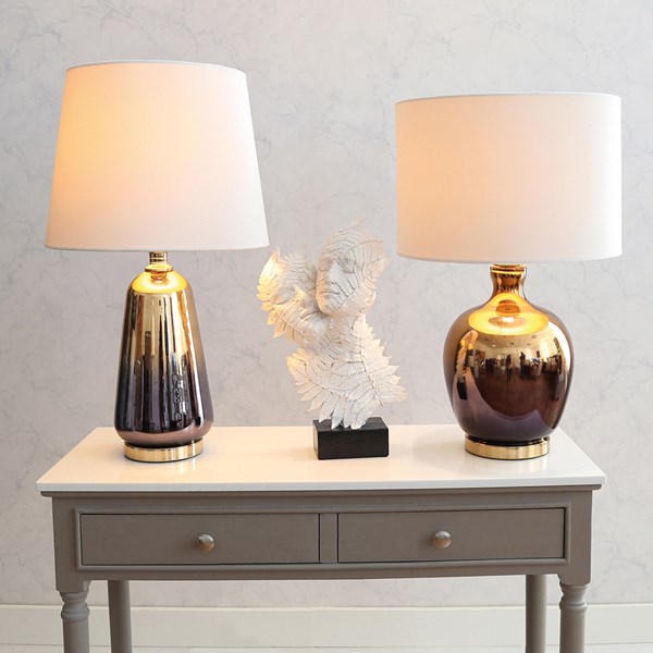 Glass Table Lamp Copper 58cm Glass Table Lamp Copper 58cm