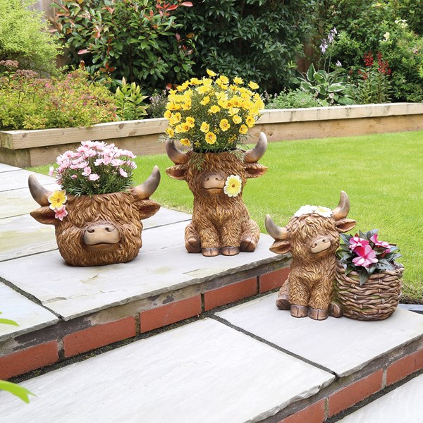 Highland Cow Planter 39cm