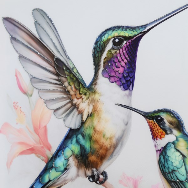 Bird Glitter Print 40cm 3 Assorted