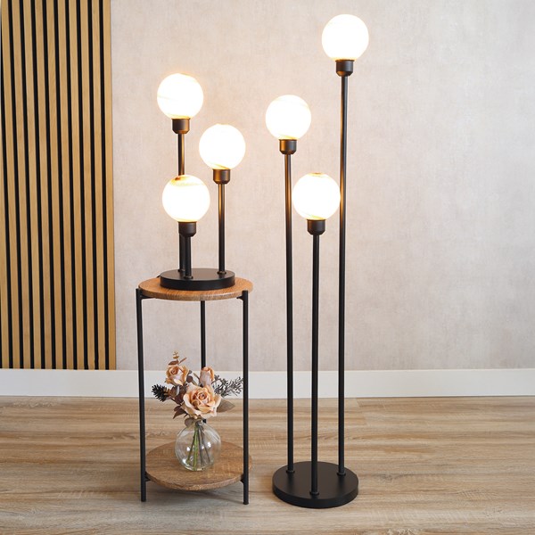 Brown Swirl Table Lamp 22x52cm