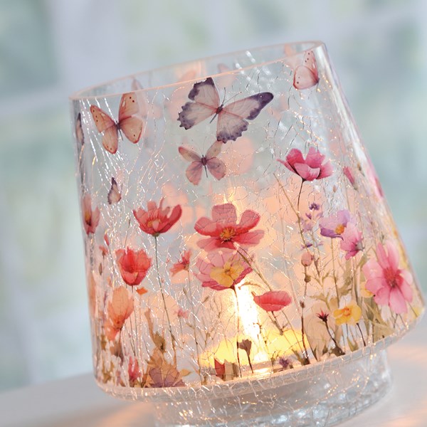 Butterfly Deco Candle Hld 18cm