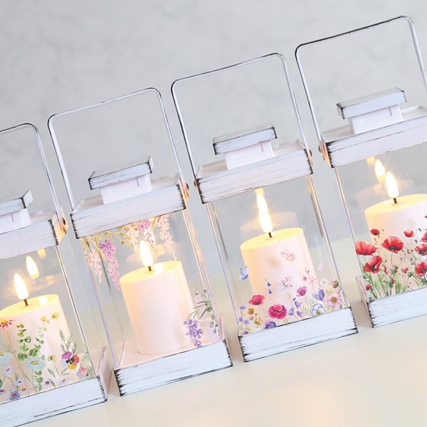 LED Floral Lantern 23cm Asst