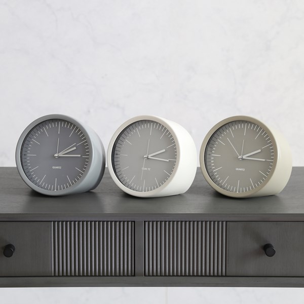 Grey Table Clock 15cm Grey Table Clock 15cm