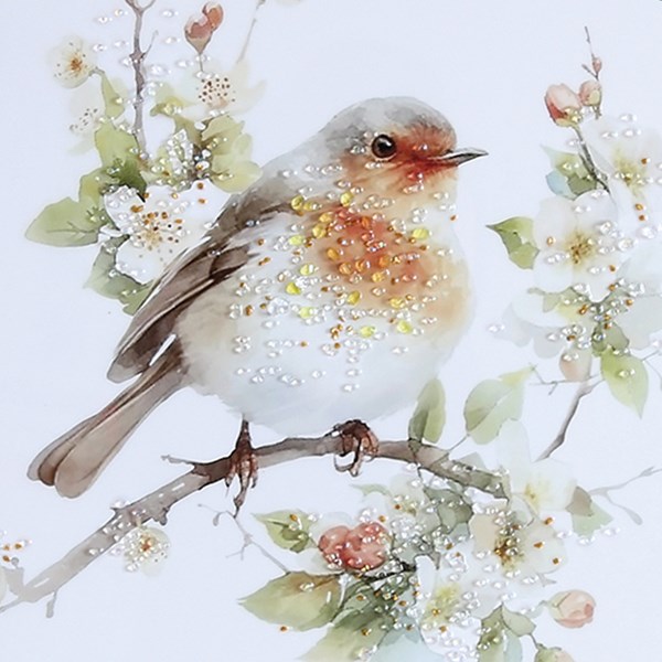 Robin Crystal Picture 50cm