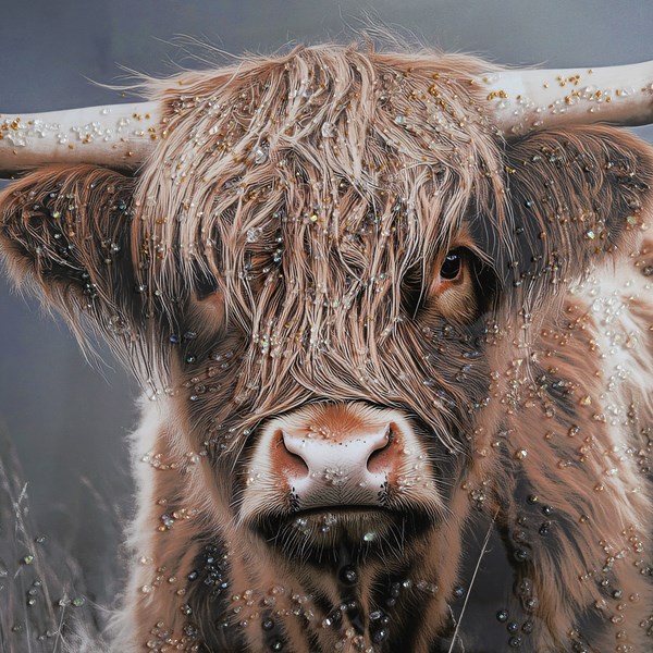 Acrylic Highland Cow Art 102x72cm