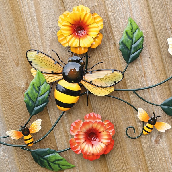 Floral Bee Wall D‚cor 61x36cm