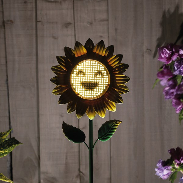 Solar Sunflowr Face Stake 84cm