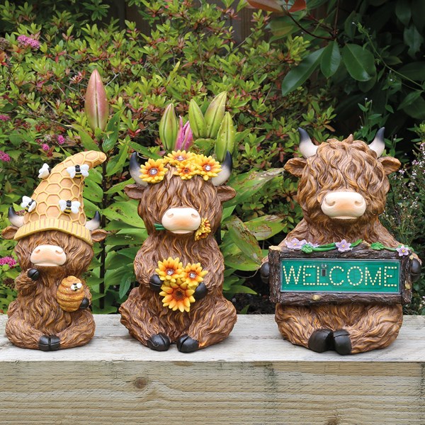 Solar Highland Cow Welcome28cm Solar Highland Cow Welcome28cm