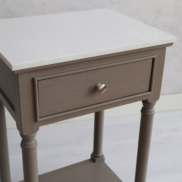 Marbled Top 1 Drawer Accent Table Marbled Top 1 Drawer Accent Table