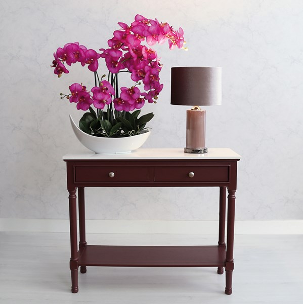 Marbled Top 2 Drawer Console Table