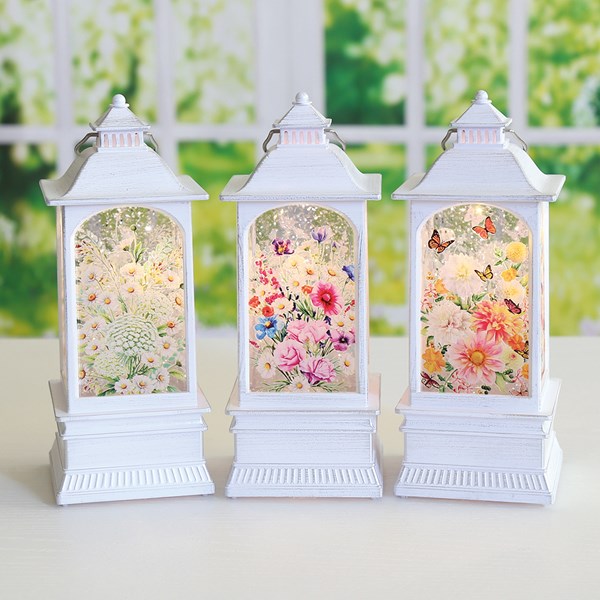LED Spinner Lantern 22cm3 Asst