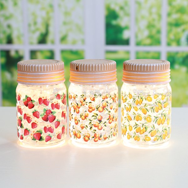 LED Fruit Jar Spinner 13cm 3 Assorted
