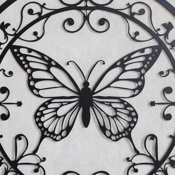 Butterfly Wall Art Black 60cm Butterfly Wall Art Black 60cm