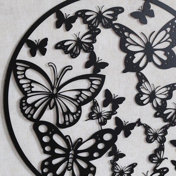 Butterflies Wall Art Blk 60cm