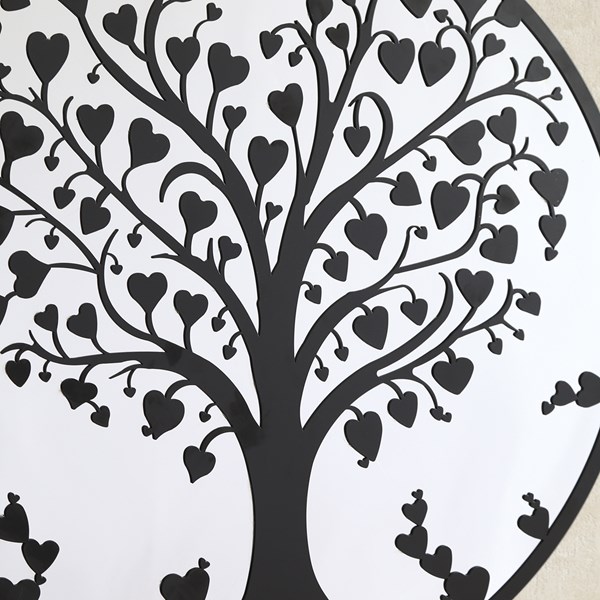 Tree Heart Mirror Black 60cm