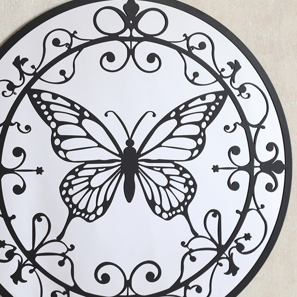 Butterfly Mirror Black 60cm