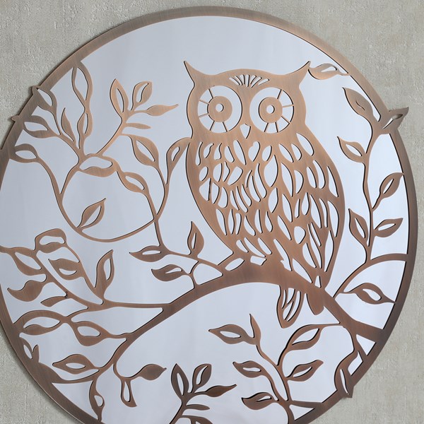Owl Mirror Bronze 60cm