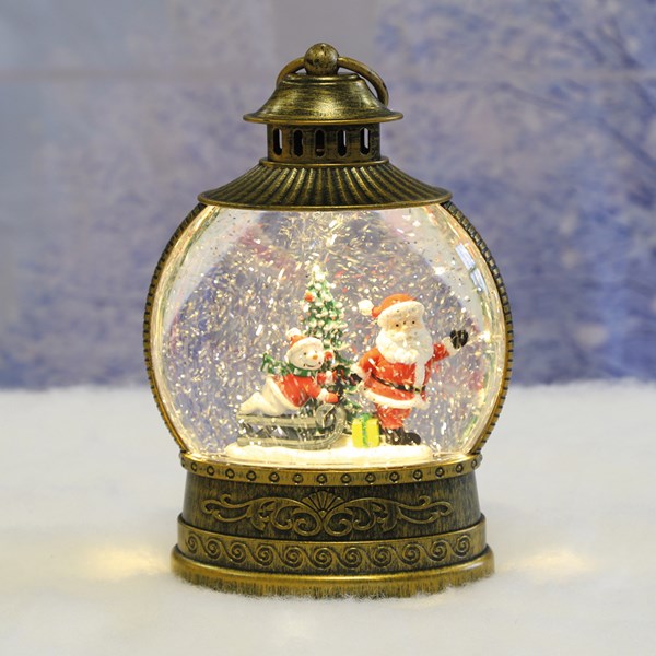 LED Santa & Sleigh Spinner 22cm