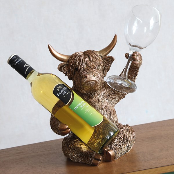 Highland Cow Wine Holder 23x27cm