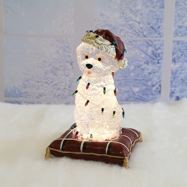 LED Christmas Dog Spinner 21cm