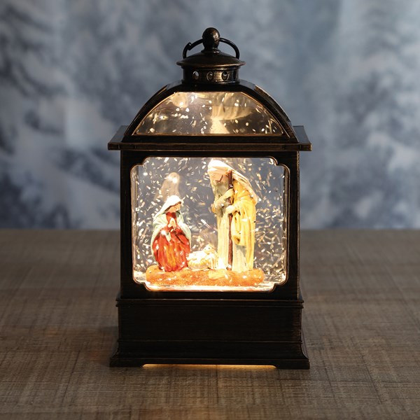 LED Nativity Lantern Spinner 17cm