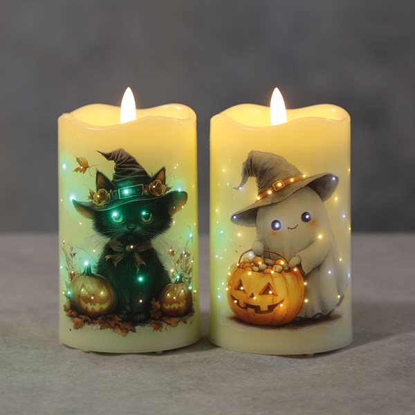 LED Cat & Ghost Candle 12.5cm Assorted LED Cat & Ghost Candle 12.5cm Assorted