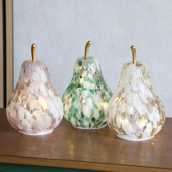 LED Spotted Pear Pink 18cm